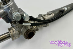 1988-1992 Toyota Cressida Suspicious Garage X83 LHD Power Steering Rack Hard Line Conversion