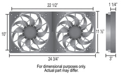 Derale High Output Dual 12" Electric RAD Fan/Plastic Shroud Kit